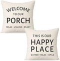 Outdoor Farmhouse Decorative Throw Pillow Covers 18x18 Set of 2 by HERHOME