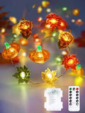 Fall Decor 3D Pumpkin Acorn Maple Leaf Fairy Lights Battery Operated Remote by EXF