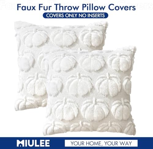 MIULEE Fall Pillow Covers Pumpkin Fall Decor 18x18 Pure White - Image 6