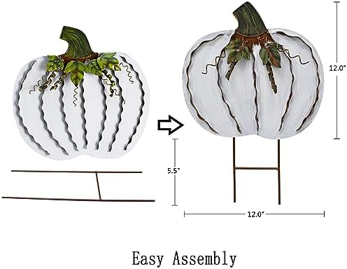 Metal Pumpkin Stakes Yard Signs Fall Decor Decorative Lawn Garden Stake - Image 6