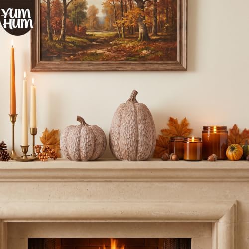 2Pcs Resin Pumpkin Figurines, Lattice Fall Thanksgiving Decor - Image 5