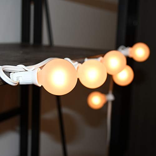 25FT Outdoor String Lights, G40 Frosted White Globe String Lights with 27 Warm White Bulbs, Hanging Patio Lights UL Listed for Indoor Outdoor Backyard Garden Wedding Party Cafe Christmas Decorations - Image 6