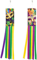 NOVWANG 2 Pieces Mardi Gras Wind Sock, 40 Inch Wind Socks Mardi Gras Outdoor Decorations Purple Green Yellow Holiday Windsock Flags for Yard Garden Home Party Hanging Decor by NOVWANG