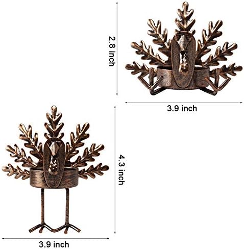 FORUP 6 Pack Metal Turkey Tea Light Candle Holders, Thanksgiving Candle Holder, Thanksgiving Home Table Decoration - Image 2