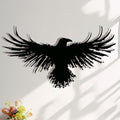 Metal Raven Wall Art, 3D Viking Crow Decor for Gothic Home, Black Outdoor by LIYAOLI