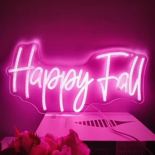 Happy Fall Neon Sign Neon Sign for Fall Decor, 1Pc Hanging Chain,16x8In - Image 5