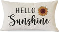 PANDICORN Hello Sunshine Throw Pillow Cover 12x20 Inch Sunflower, Cream by PANDICORN