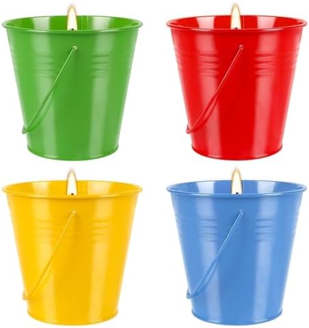 Citronella Candles Outdoor Set of 4-12oz Multicolor Soy Wax Candles, Clean Burning Smokeless for Patio Garden Balcony Decor, Long-Lasting Outdoor Candles with Natural Soy Wax Blend - Image 3