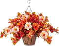 Artificial Fake Fall Hanging Flowers with Basket for Outdoors Decoration by INXUGAOArtificialFlowers