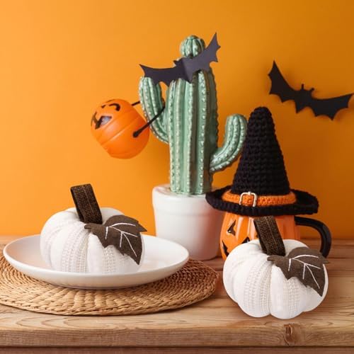 3Pcs Knitted Pumpkin Decor Set, Small Fall Hanging Ornaments for Home - Image 3