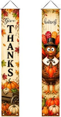 IVN Give Thanks Turkey Porch Banner Thanksgiving Decor 2 Pcs by IVN
