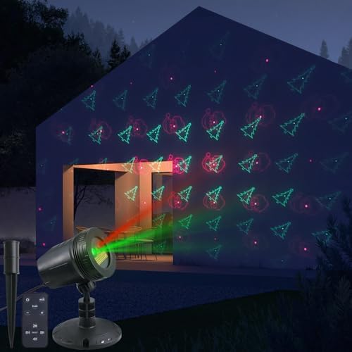 Christmas Laser Lights, Outdoor Garden Laser Lights Projector Decorations with Moving RGB Waterproof for Christmas Holiday Party by Aviski