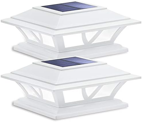 SIEDiNLAR Solar Post Lights Outdoor 2 Modes LED, 2 Pack White (Warm/White) by Siedinlar