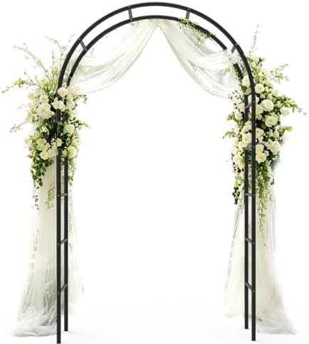 Metal Garden Arch Trellis for Climbing Plants 94.5" H x 55" W by TrellumeGardenHome