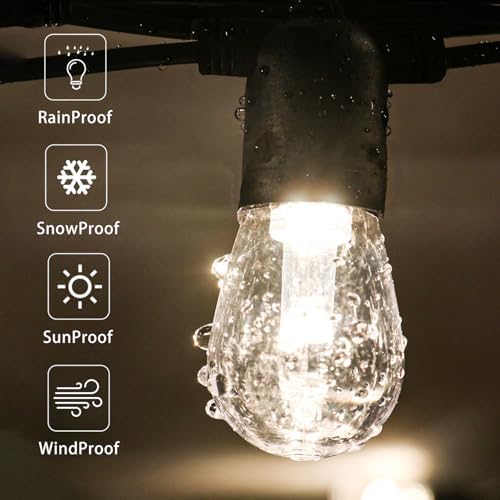 GANA 12V Low Voltage & Safe LED Outdoor String Lights,32FT 10 Shatterproof Bulbs, 2200K Warm White Pergola Lights for Your House's Pergola, Garden, Fence, Porch, and Balcony (32FT-96CRI) - Image 4
