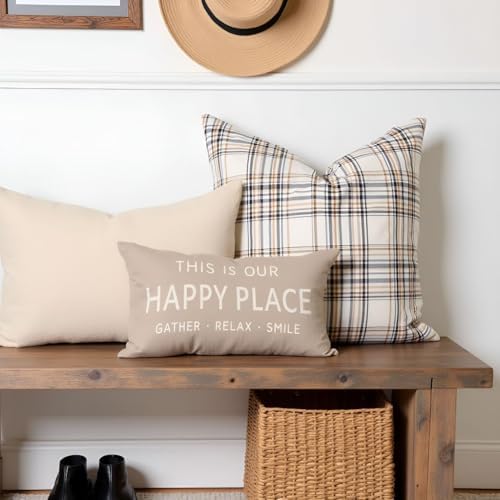 Outdoor Decorative Throw Pillow Covers 12x20 Inch Set of 2, Beige - Image 6