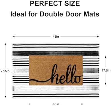 Fall Front Door Mat 2.3'x3.6', Cotton Washable Striped Outdoor Rug - Image 2