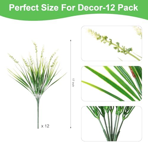 Ammyoo Artificial Faux Plants Flowers for Outdoor Decorations, Fake Monkey Grass for Outside Porch Patio, No Fade Realistic Greenery Plant, UV Resistant Artificial Shrubs for Courtyard Window Garden - Image 7