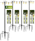 String Light Poles for Outside, 4 Pack 10 ft Frosted Silver Poles by Unknown