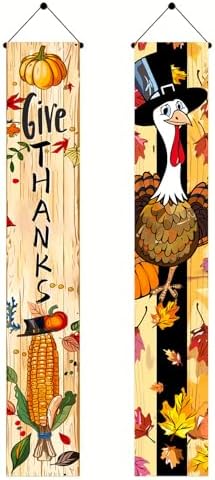 BlissYard Give Thanks Thanksgiving Door Banner 12 x 71 Inch by BlissYard
