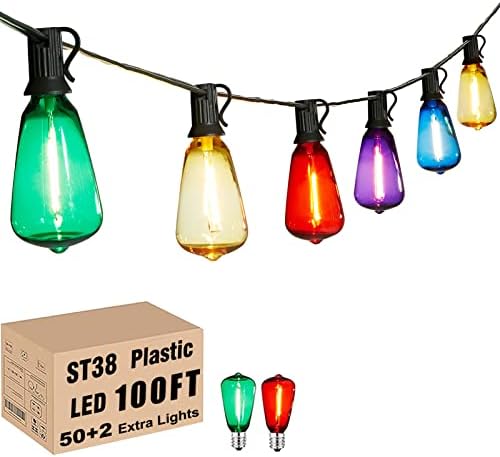 Multicolor String Lights 100FT Colored Bistro Lights by Meidaoduo