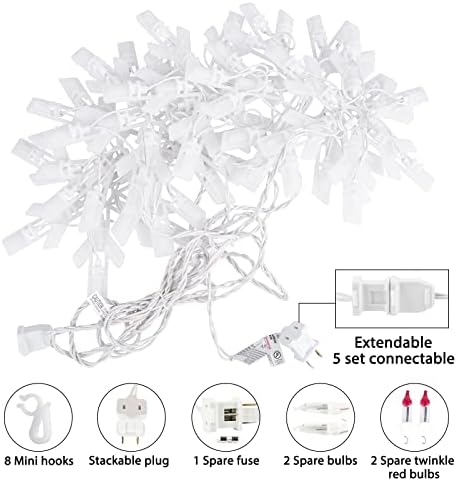 Christmas Snowflake Icicle String Lights with 6 Drops - 9ft Snowflake Window Lights with 100 Mini Bulbs, Plug-in Connectable Curtain Hanging Lights for Christmas Home Indoor Outdoor Holiday Decor - Image 6