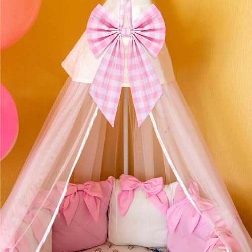 Suncalla 2 Pcs Pink Christmas Plaid Wreath Bows 18'' x 12'' - Image 6