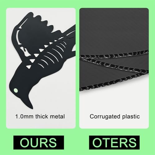 Holloween Decorations Outdoor,4 Pack Metal Black Crow Yard Garden Stakes - Image 5