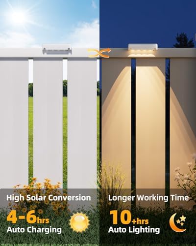 VOLISUN Solar Deck Lights 16 Pack, Warm White Glow LED Large Size Lamp, IP65 Waterproof Step Lights Outdoor for Deck, Step, Fence, Railing, Wall and Stairs (White) - Image 4