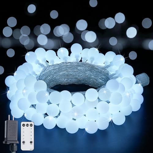 JMEXSUSS Connectable 100 LED Globe White String Lights Indoor for Bedroom by JMEXSUSS