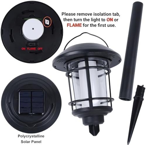 Dynaming 6 Pack Solar Flame Torch Lights Outdoor, Halloween Dual Use Flickering Flame Garden Light, Christmas Hanging Lanterns, Auto On/Off & Waterproof Lighting for Lawn Patio Yard Walkway Driveway - Image 4