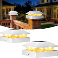 Peasur 4x4 Post Solar Lights 2 Pack, 2 Modes 16 LED Solar Post Cap Light Waterproof, Deck Fence Post Solar Lights Powered Outdoor, Fit 4x4 Wood/Vinyl Posts for Porch Patio by Peasur