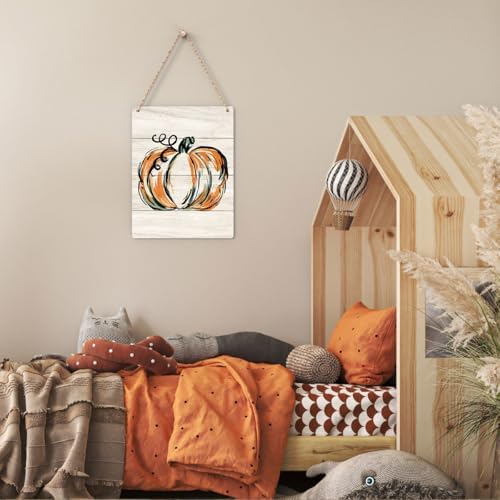 Fall Decorations for Home Fall Pumpkin Decor Fall Signs for Home Decor Thanksgiving Decorations Farmhouse Fall Decor Fall Hanging Decor for Front Door 8 x 10 Inch - Image 6