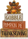 Moucuny 4 Pcs Fall Decorations For Home Wooden Thanksgiving Turkey Decor by Moucuny
