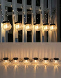 PARTPHONER Solar Lights Outdoor Waterproof 12-Pack, Solar Powered Hanging Lantern Ribbed Glass Hanging Globes for Yard Decor Christmas Decoration, Shepherd Hook, Garden Tree Ornaments, Clear by PARTPHONER