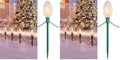 SURAIELEC Jumbo C9 Christmas Lights, 20FT Christmas Pathway Light Outdoor, 10 Warm White Giant LED Bulbs, 10 Ground Stakes for Holiday Yard Lawn Garden Walkway Decorations, UL Listed (Pack of 2) by SURAIELEC