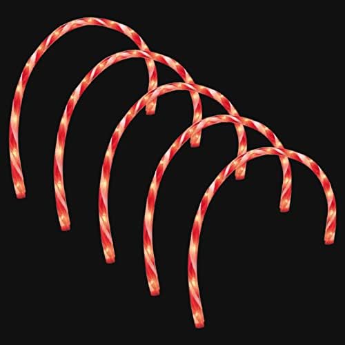 10 Pack 17" 160LED Pathway Lights Outdoor - Candy Cane Lights Lighted Waterproof for Yard Sidewalk Walkway Markers Arch Lawn Stake Light with 11-Functions (RED and White) by JUSTPRO