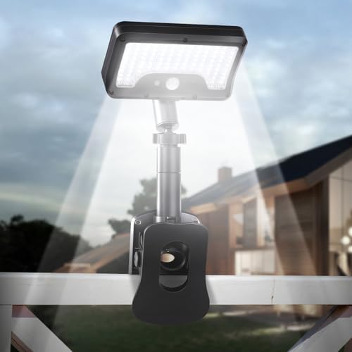 Clip On Solar Motion Lights Outdoor,360°Rotatable Fence Lights(1Pack,6000K) by SunlightEncounter