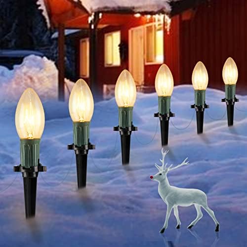 Christmas Pathway String Lights Outdoor, 25.7FT 20 LED C9 Christma Light by Brightown