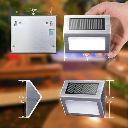 XLUX White Solar Lights for Deck Step Fence Post, SST Housing, 6 Pack - Image 2