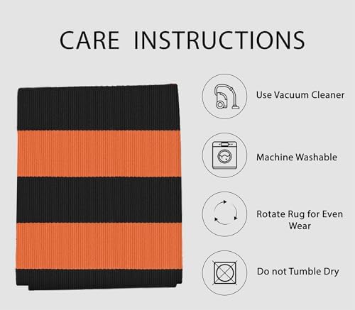 IOHOUZE Fall Striped Outdoor Door Mat 27.5x43, Washable, Orange Black - Image 6