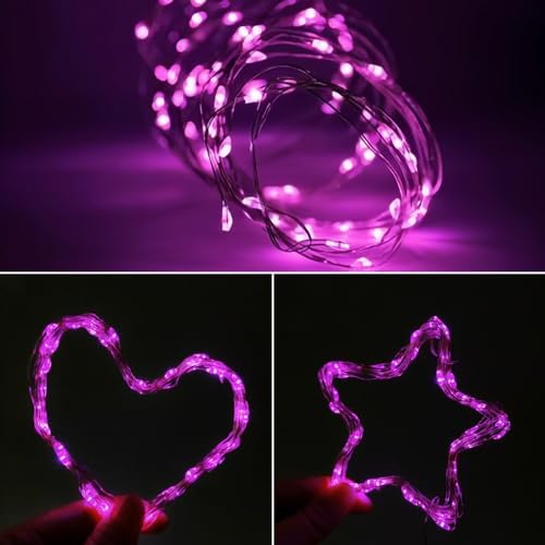 4 Pack Fairy Lights Battery Operated with Timer Valentines Day Lights Pink - Image 5