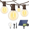 Mlambert 25FT Solar Powered String Lights with 10+1 LED G40 Bulbs, Brown by Mlambert