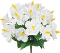 2 Pcs Artificial Outdoor Flowers Realistic Silk Fake Hibiscus Tropical Flowers Spring Summer Decoration UV Resistant Faux Plants for Outdoors Planters Outside Porch Patio Yard Garden White by Unknown