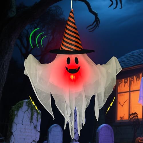 Light up Halloween Animatronics Hanging Ghost Decorations by TURNMEON