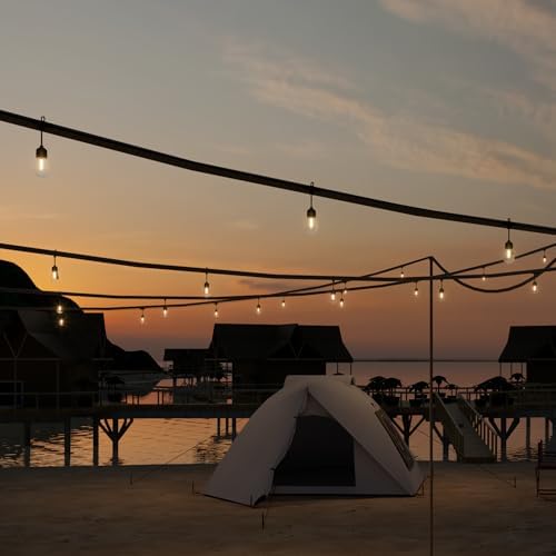 Outdoor String Lights 48FT, Commercial Grade Patio Lights with 16 (15+1) S14 Shatterproof Bulbs for Bistros Backyard Porch Party, IP65 Waterproof 2700K Warm White - Image 6