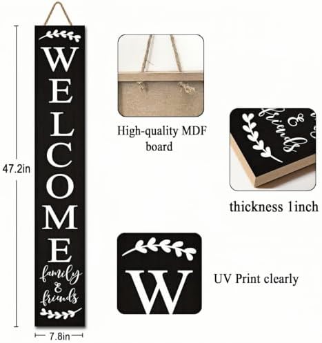 Farmhouse Welcome Sign for Front Door Standing 47" - Image 5