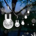Solar Lights Outdoor Hanging Decorative Globe 24 Pack, Waterproof Solar Lantern with Handle and Clip, Solar Powered Glass Ball Lights for Garden Yard Fence Tree Umbrella Holiday Décor, Cold White by PARTPHONER