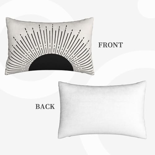 Summer Pillow Covers 12x20 Inch Set of 2 Black Sunshine Decorations Outdoor Throw Pillows Boho Summer Sunset Sun Pillowcase Linen Decor Farmhouse Lumbar Cushion Case for Couch Home Sofa - Image 2