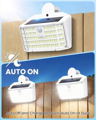 LUHLEE Clip on Solar Fence Lights Outdoor, 176 LED Motion Sensor Lights - Image 7